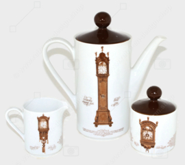Nutroma Porzellan Kaffeekanne, Sahnekännchen und Zuckerdose von Mitterteich Porzellan (Uhrengeschirr-Set)