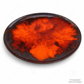 Vintage Ceramic Bowl with Lava Glaze – Ø approx. 30 cm – West Germany Style