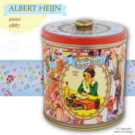 Albert Heijn Retro Vorratsdose – 125. Jubiläumsausgabe (2012), Vintage Blechdose mit rotem Rand