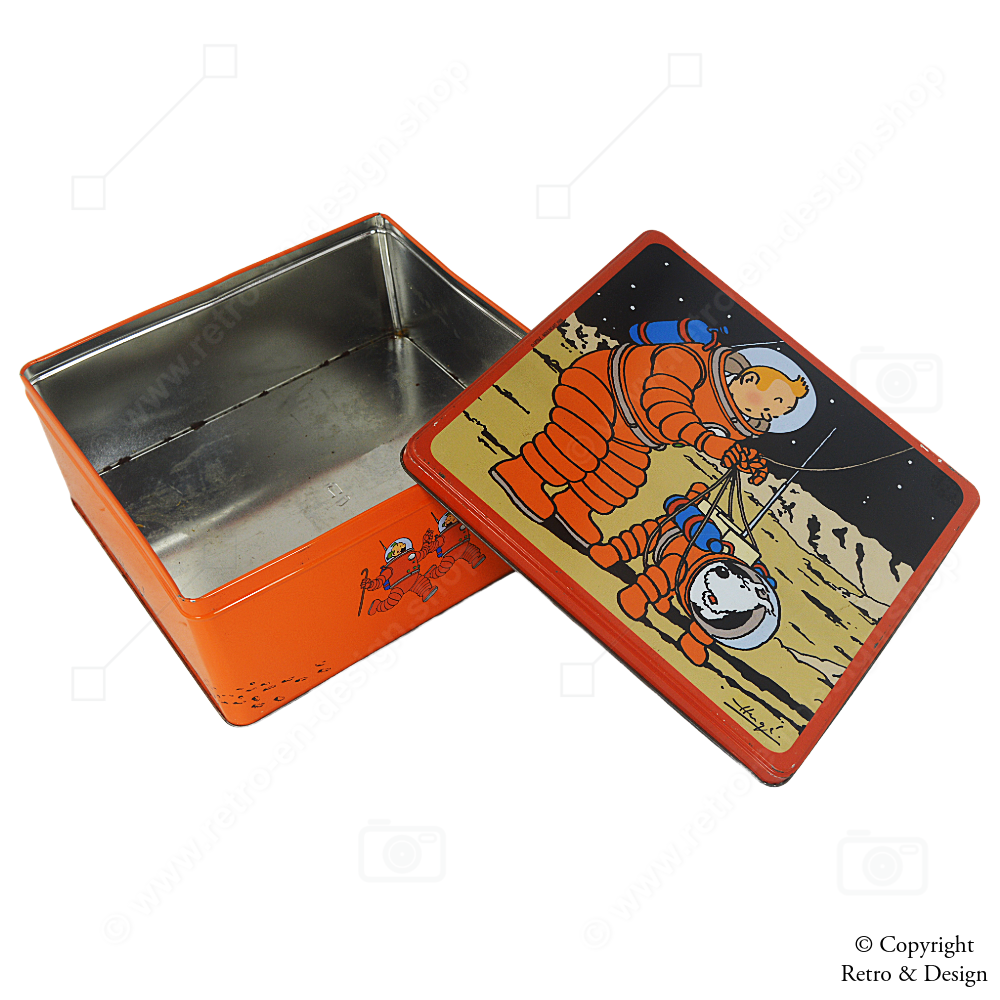 Boîte à biscuits vintage Delacre ‘Tintin – Objectif Lune’ – Édition limitée de collection