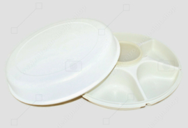 Vintage Tupperware divided serving center - Grote snackschaal, serveerschaal of hapjesschaal