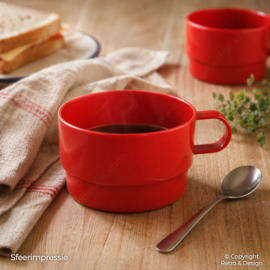 Mepal 421 Cuencos Rojos con Asa – Juego de 5 – Ø 10 cm – Vintage Países Bajos
