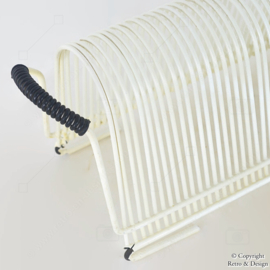 White Vintage Plastic-Coated Wire Single Holder from the String Era (1950s/60s)