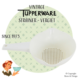 Timeless Functionality: Vintage White Tupperware Colander with Handle