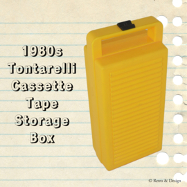 Gelber Vintage Tontarelli Kassettenhalter, Aufbewahrungsbox für 12 Kassetten