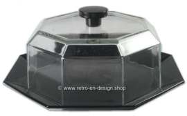 Cake Plate with Glass Dome, Octime Black by ARCOROC