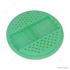 Vintage Tupperware grater bowl  in green with transparent lid