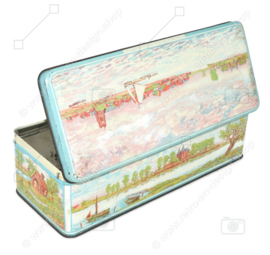 Elongated rectangular tin for "De Bruinkoek, Honing In Uw Woning"