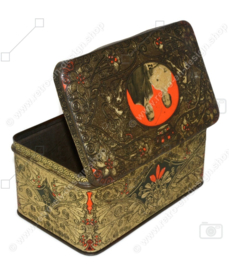 Caja de galletas con la imagen de la princesa Juliana y el príncipe Bernhard, 1936 - 1937