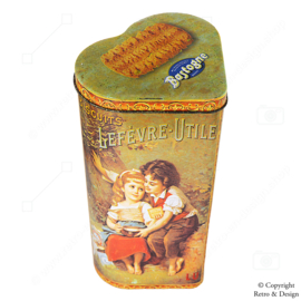 Ensemble de Boîtes à Biscuits Vintage en Forme de Cœur LU avec Plateau en Forme de Trèfle – PiM's, Scholiertje, Bastogne & Rendez-vous