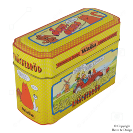 Vintage Storage Tin for WASA Crispbread Featuring Jan, Jans en de Kinderen