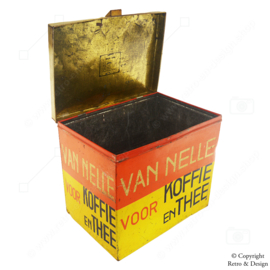 Icono de Lata de Tienda Van Nelle para Café y Té (1930-1935): Diseño Holandés e Historia del Café en Uno
