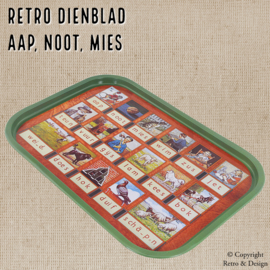 Bandeja de Metal 'Aap, Noot, Mies' – Un Estilizado Homenaje al Patrimonio Holandés
