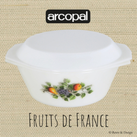 "Retro Chic: Vintage Arcopal Fruits de France Ovenschaal Ø 26 cm - Een Culinair Kunstwerk in Elegante Stijl!"