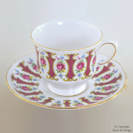 Magnifique Tasse en Bone China avec Soucoupe – Queen Anne, Ridgway Pottery (Vintage)
