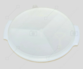 Tupperware 'Suzette' three-compartment serving bowl with detachable handle and transparent lid