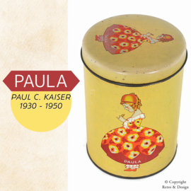 Lata de Galletas "Paula" – Diseño Nostálgico de Envase de 1930 a 1950