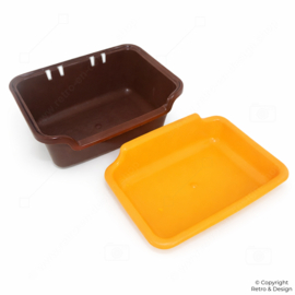 Contenedor Vintage Curver para Patatas – Marrón y Amarillo – Años 70