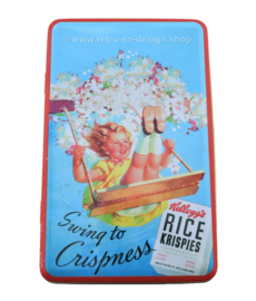 Kellogg's "Vintage" blik en melkkannetje "Swing to crispness" voor Rice Krispies