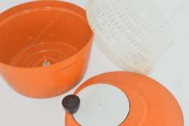 Escurridor de ensalada o batidor de ensalada vintage de plástico naranja de Moulinex