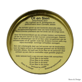 Serie van vier seizoensblikken van Jamin met afbeeldingen van Ot en Sien door C. Jetses