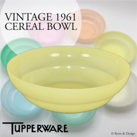 Vintage Tupperware schaaltje of kommetje voor ontbijtgranen of pudding, geel