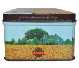 Vintage ARKS gingerbread tin with cornfield