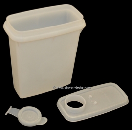 Vintage Tupperware voorraadbus voor suiker, hagelslag etc.