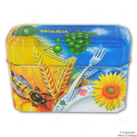 Wasa knäckebröd bewaarblik – kleurrijk vintage (1985–1999)