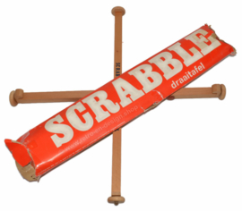 Vintage Scrabble Holzdrehteller in Originalverpackung