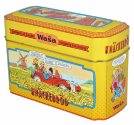 Vintage Wasa Knäckebröd Blechdose mit Uli, Ulla und die kinder von Jan Kruis