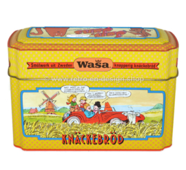 ​Vintage bewaarblik voor WASA knäckebröd met Jan, Jans en de kinderen van Jan Kruis