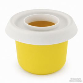 Bol Mélangeur Vintage Tupperware avec Couvercle Anti-Éclaboussures – Jaune / Blanc