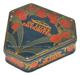 Vintage triangular toffee tin for Mackintosh's De Luxe Favorites