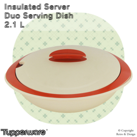 Tupperware Insulated Server – Duo Plat de Service | Marron Clair & Blanc Ivoire (2,1L)