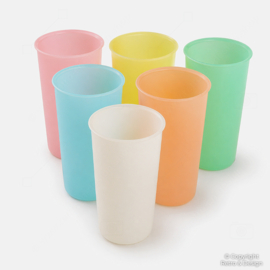 Vasos Tupperware Vintage – Set de 6 – Colores Pastel – Años 70