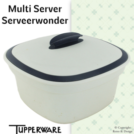 Tupperware Multiserveur Bleu et Blanc / Cuiseur Vapeur / « Serve Wonder » avec Couvercle et Bouton