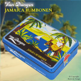 "Lata Vintage de Van Dungen Jamaica Rum Beans: Una Verdadera Obra de Arte de 1993"