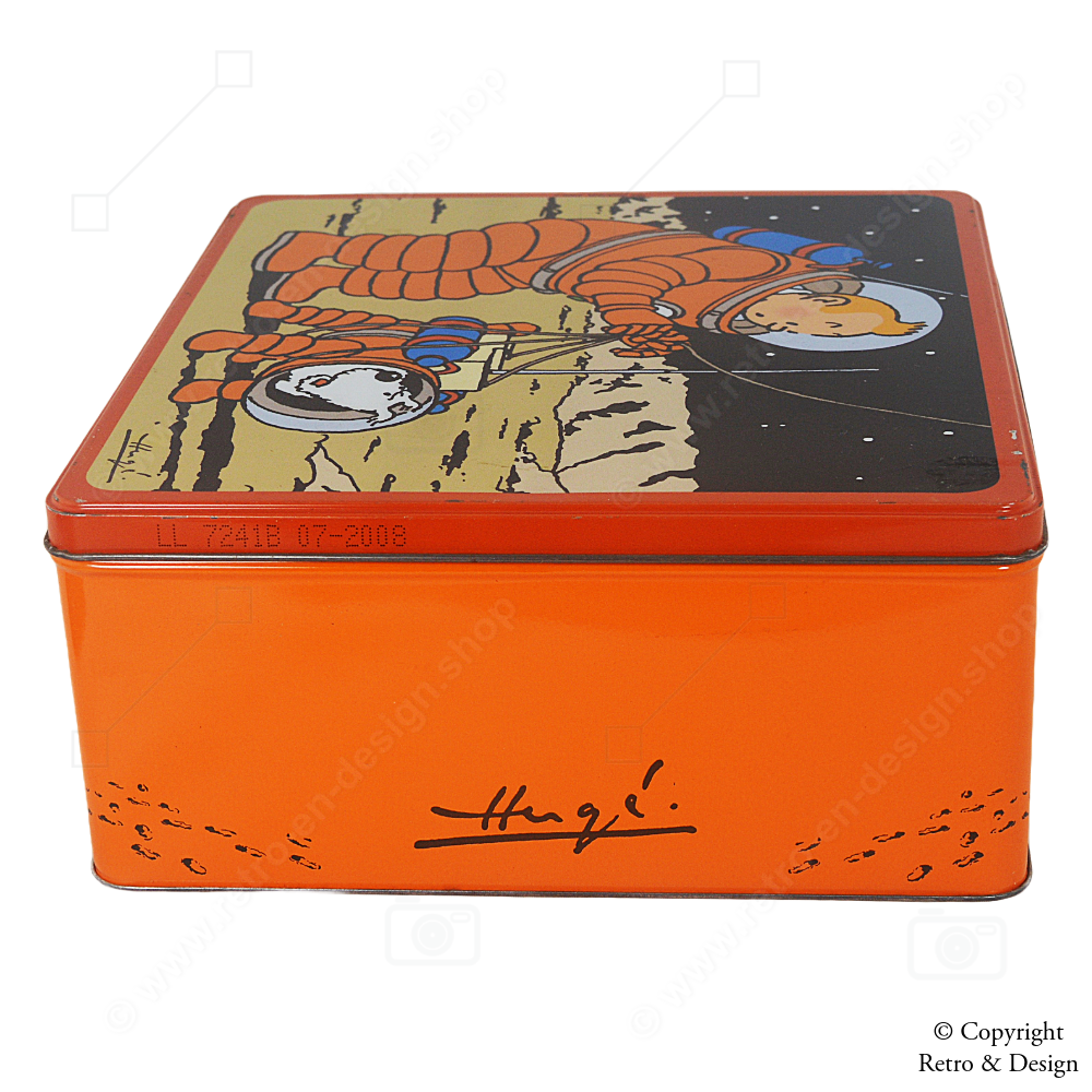 Boîte à biscuits vintage Delacre ‘Tintin – Objectif Lune’ – Édition limitée de collection
