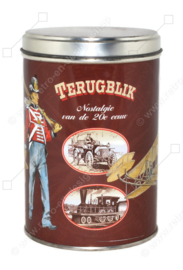La nostalgie "Terugblik" du 20ème siècle. Étain avec des images nostalgiques