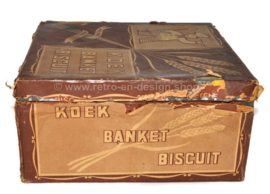 Ancienne étain de boulangerie en brocant ou étain de comptoir de 1920-1930. Koek, banket, beschuit. Prima kwaliteit