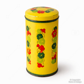 Lata Vintage Verkade para Biscotes / Almacenaje – Diseño Cees Dekker – Motivo Floral Capuchina – Holanda