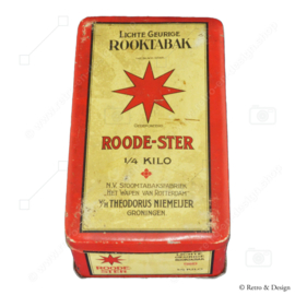 Boite en étain vintage pour tabac par Niemeijer “Roode-Ster Lichte Geurige Rooktabak”