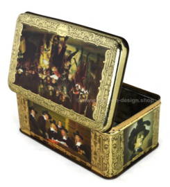Boîte à cigares vintage par "ERNST CASIMIR" avec des représentations de peintures de Rembrandt.