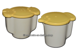 Retro Vintage Tupperware Milch und Zucker Set, beige/gelb