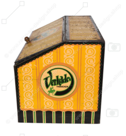 Large yellow vintage shop counter tin “VERKADE’S RUSK”