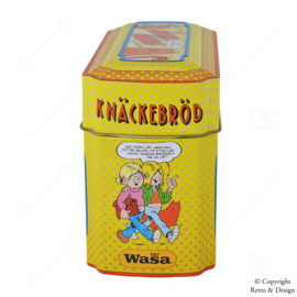 Vintage Bewaarblik voor WASA Knäckebröd met Jan, Jans en de Kinderen