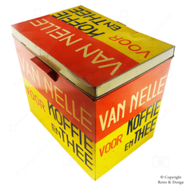 Boîte commerciale Van Nelle pour café et thé – Design de Jac. Jongert (1930–1935)