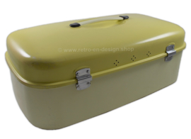 Cream-colored yellow vintage bread bin by Brabantia 1950s