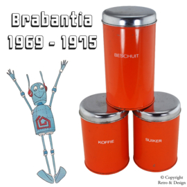 "Encante su cocina con estas Vintage Latas de Almacenamiento Brabantia en un Vibrante Color Naranja"